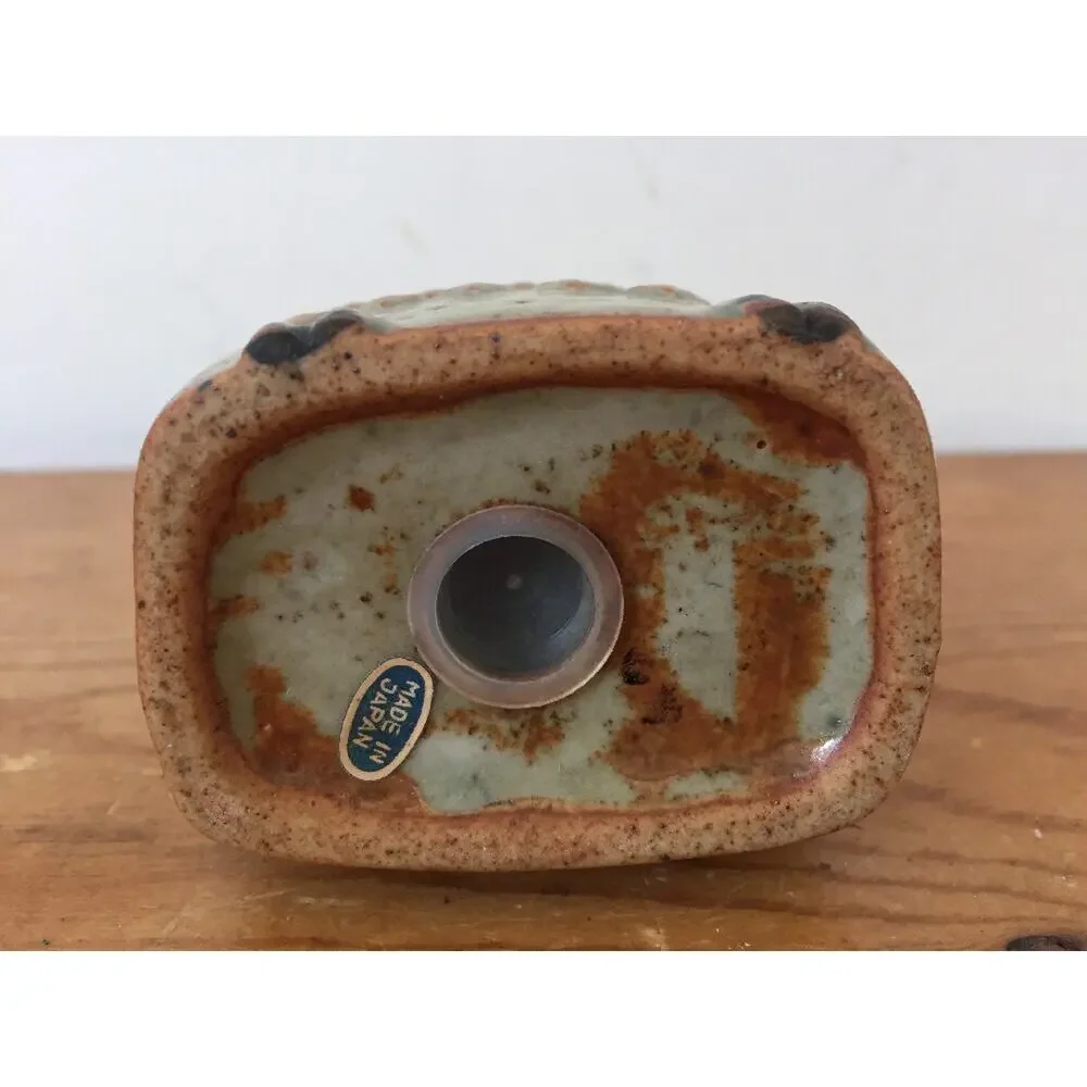 Vtg Japan Glazed Stoneware Ceramic Owl Figure Salt Or Pepper Spice Shaker 3.5